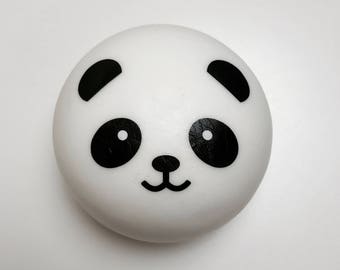 JUMBO SLOW RISING panda bun squishy free with banana pudding slime