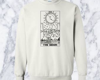 The Moon Tarot Card Grunge Crewneck Sweatshirt