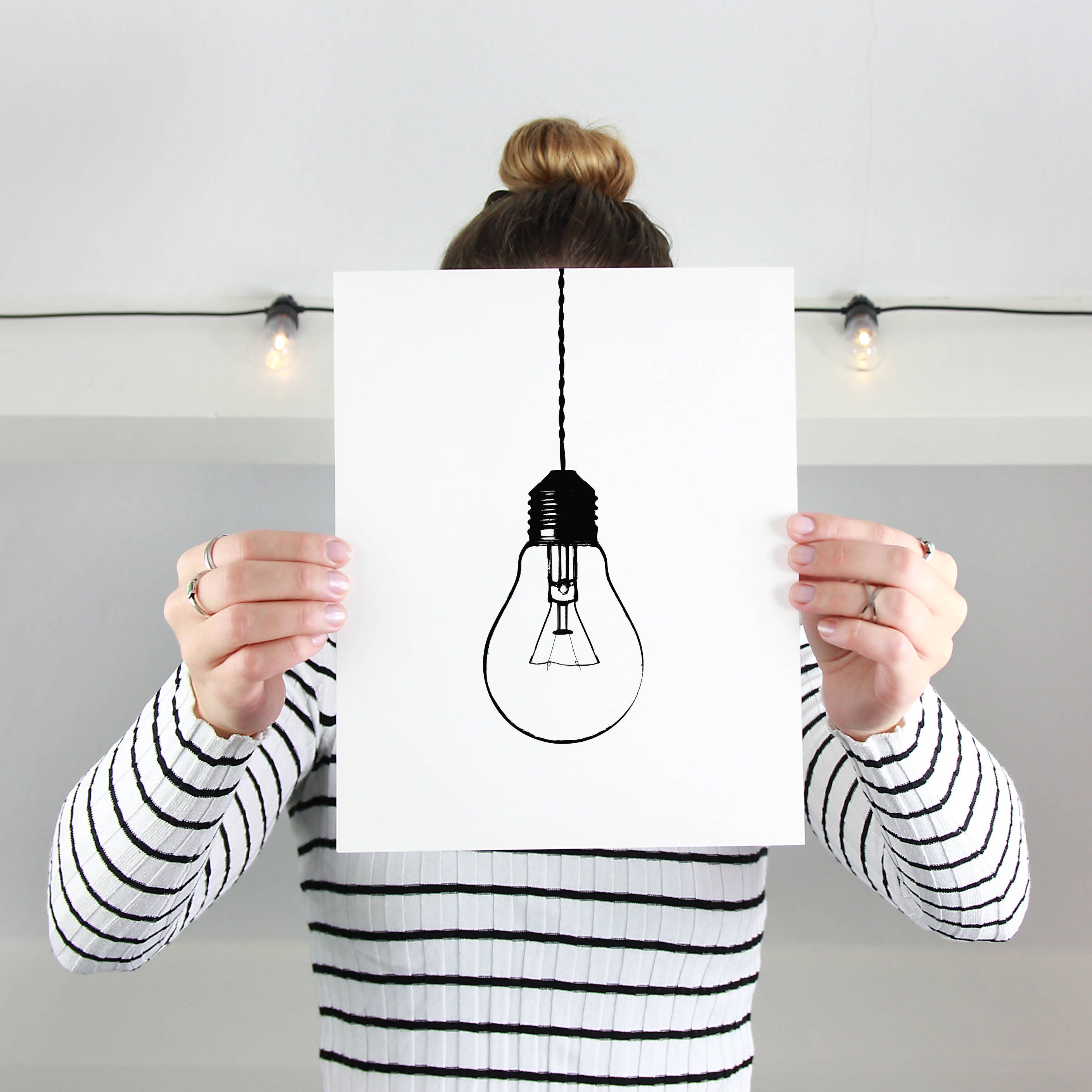 Printable Art Light Bulb Print Light Bulb Wall Art