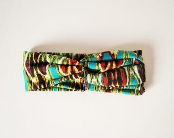 Headband bandeau multicolor ethnique in jersey for woman boho style, retro and hippie