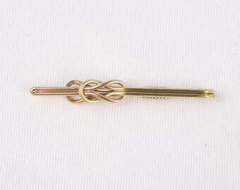1950's KREMENTZ U.S.A. Gold Tone Granny Knot Tie ClipExcellent VTG Cond., 2-3/8" L X 1/4" H.