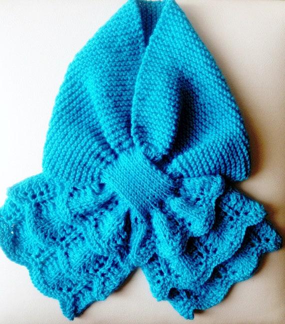 Keyhole Scarf Knitting Pattern - Lacy neckwarmer Knit ...