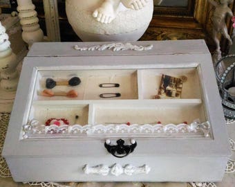 Sewing box or haberdashery shabby chic style