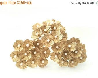 Gold paper flowers / Gold flowers / small gold flowers / golden flowers / gold glitter flowers / gold flowers small