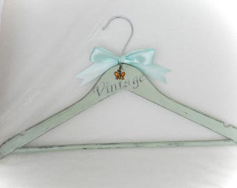 Personalized bride hanger Pistachio hanger ribbon Bridal hanger personalized Mrs Hanger Bride gift Idea Hanger decal Hanger for designer