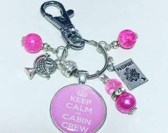 Cabin crew keyring, cabin crew keychain, gift for cabin crew, cabin crew gift