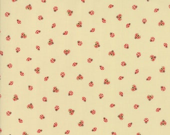 Momo - Lucky Day - Ladybugs - Cream - Moda Fabrics - Fabric by the Half Yard