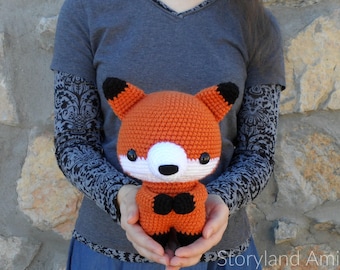 PATTERN: Cuddle-Sized Fox Amigurumi, Crocheted Woodland Fox Pattern, Fox Toy Tutorial, PDF Crochet Pattern (English AND German/Deutsche)