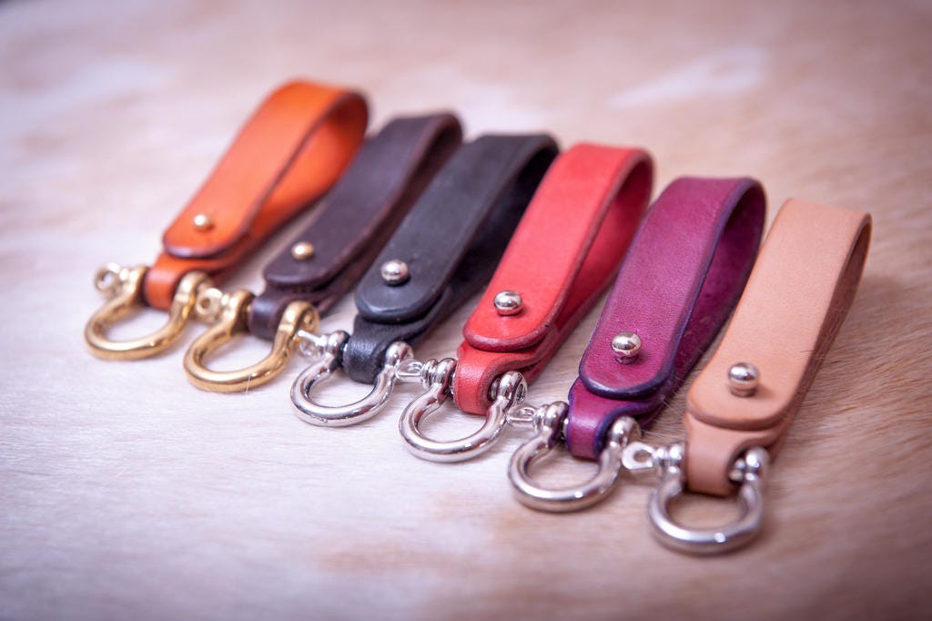 Personalized Leather belt keyfob customized keychain
