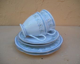 Vintage Tea Set. Tea Cups and Saucers and Tea Plates.