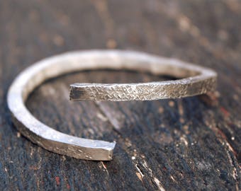 6 GAUGE stacking bangle, sterling silver bangle, rustic bangle,handmade silver stacking bangle,thick silver bracelet,unique,anniversary gift