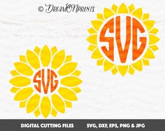 Download Sunflower SVG Sunflower Monogram SVG SVG Files Flower