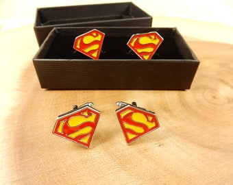Superman Cufflinks, Superhero Cufflinks, Groomsmen Gift, Wedding Cufflinks, DC Comics Jewellery
