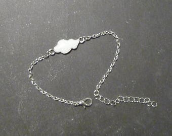 Silver jewelry with cream enamel cloud