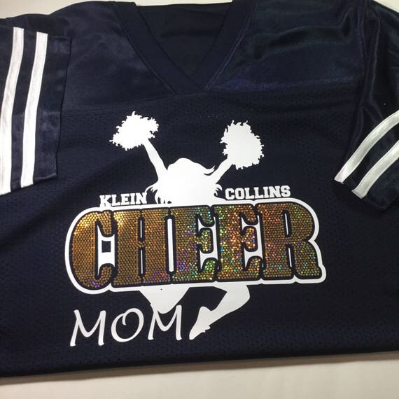 Cheer Mom Jersey Klein Collins Spangles Optional Name on