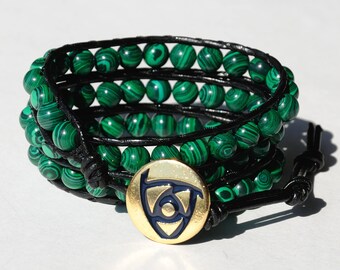 new mom gift|for|her Beaded Wrap Bracelet Malachite Bracelet Healing bracelet Green bracelet Gemstone jewelry grandma gift Cord Bracelet