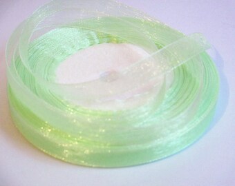10 m clair10mm green organza Ribbon