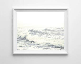 Ocean Waves Photography, PRINTABLE art, Coastal decor, Ocean waves wall art, Large wall art, Ocean decor, Ocean print, stormy waves