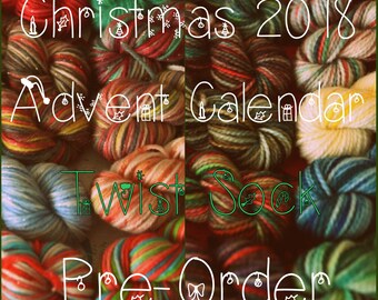 Pre-Order: Christmas 2018 Advent Calendar (Twist Sock) - Hand Dyed Yarn - 240 Grams