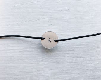 Delicate Hand Stamped Initial Necklace / Bracelet