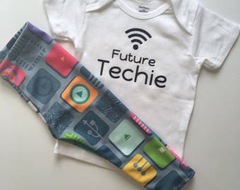 Techie Leggings - Nerdy Baby Leggings - Nerdy Kids Leggings