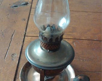 Antique Mini Hilco Copper Oil Lamp