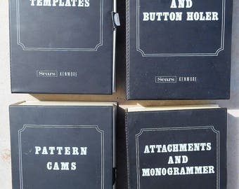 Vintage SEARS KENMORE Monogram Templates Pattern CAMS Attachments Accessories Buttonholer Monogrammer
