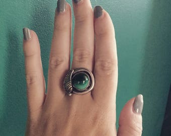 sale ! Vintage Navajo malachite ring size 7.5