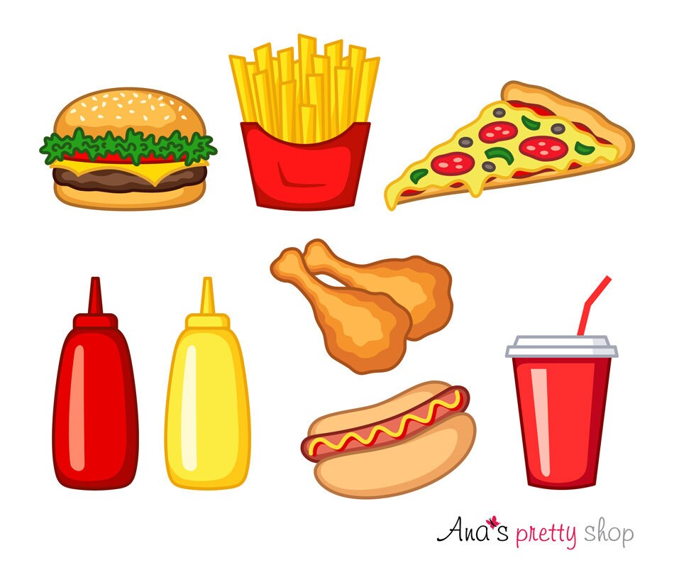  Fast food clipart hamburger clipart french fries pizza hot