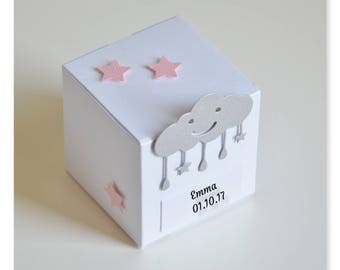 Reserved Chloetnico - Box dragees for baptism theme "Cloud", gift idea or home decoration, birthday, baptism, birth