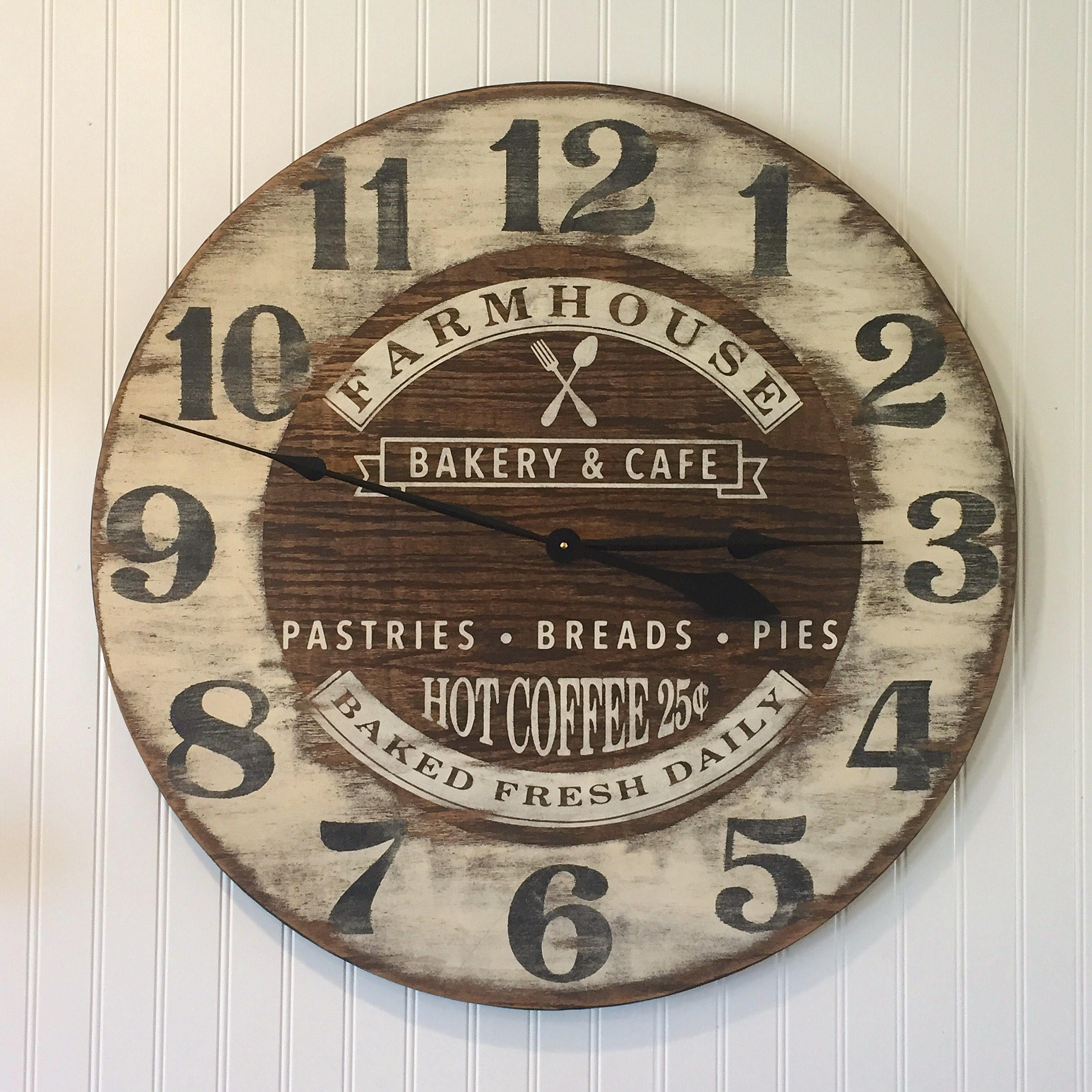 Farmhouse Bakery & Cafe Wooden wall clock