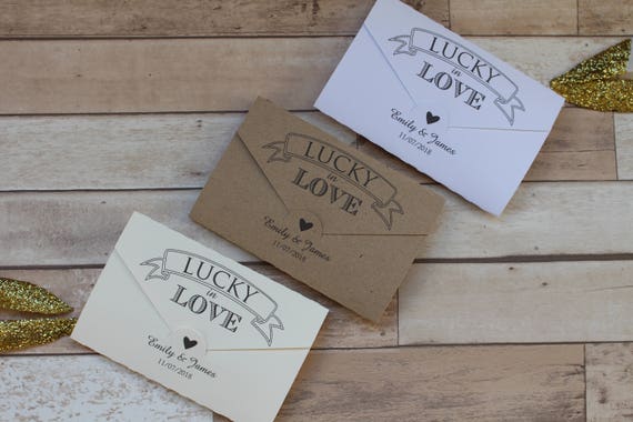 personalised wedding favour scratch card or lottery ticket