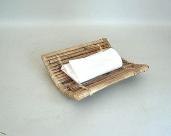 Asian Tray Bamboo Hot Towel Oshibori Boat
