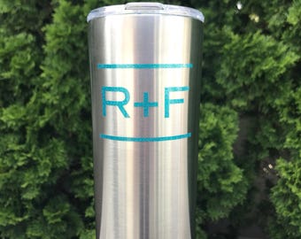 Rodan and Fields cup Yeti -like tumbler - RF 20oz drink cup - Teal - Blue - stainless steel - Vinly decal Ready to Ship R+F Gift!