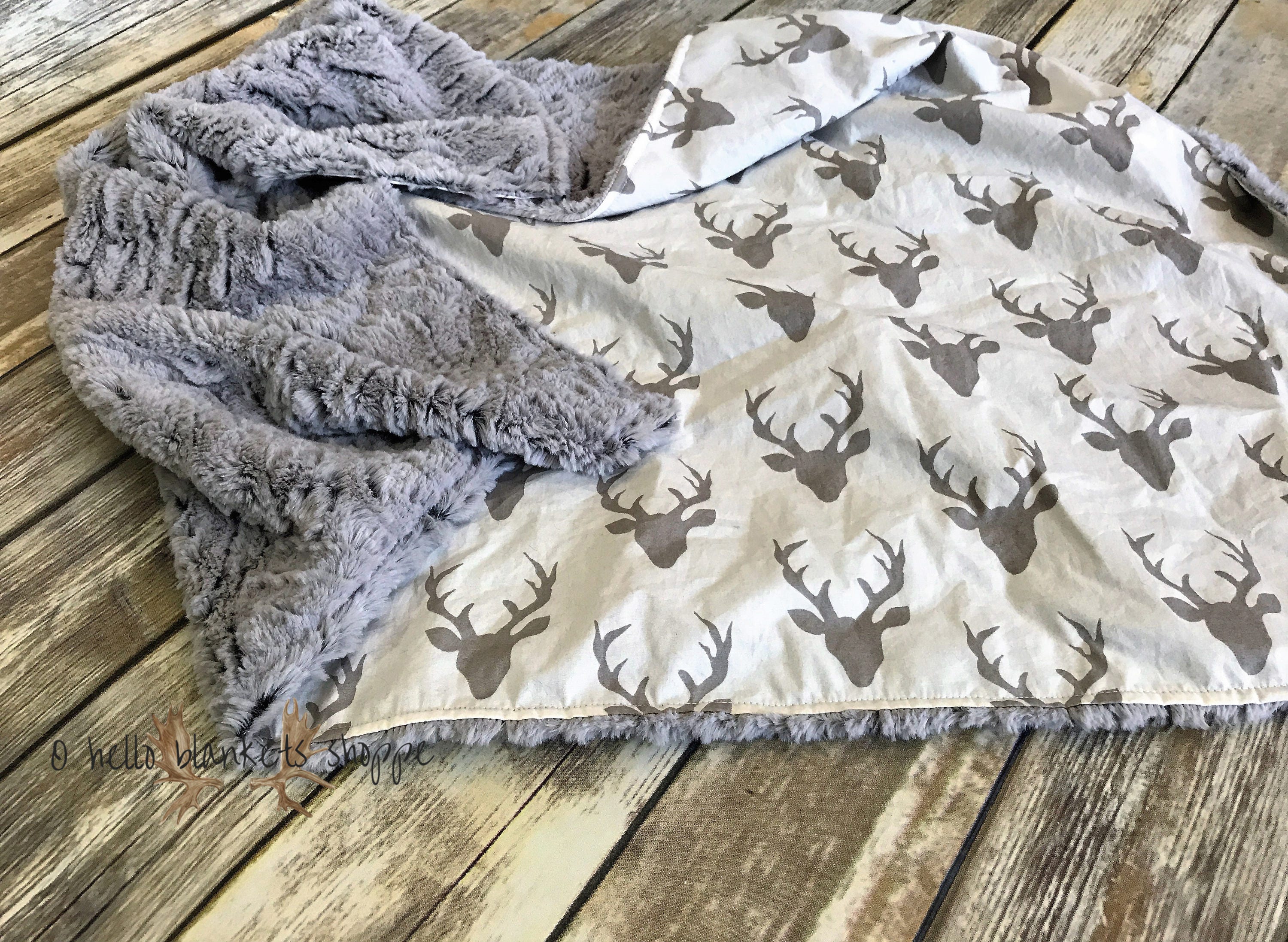 Minky Baby Blanket Deer baby blanket Baby Boy Blanket Baby