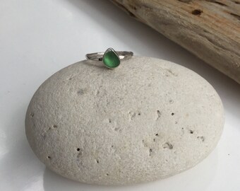 Green Seaglass Ring, Sea Glass Ring, Sea Glass Jewelry, Seaglass Ring