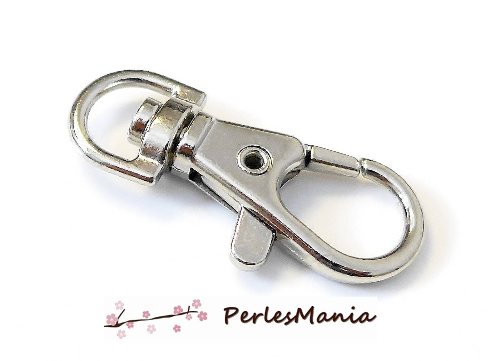 10 very large lobster clasp Keychain platinum silver quality