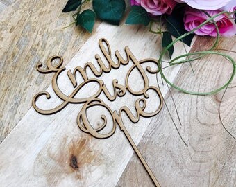 Personalised Is One Cake Topper Birthday Cake Topper Cake Decoration Cake Decorating Personalised Cake Toppers 1st Birthday Cake Topper SMT