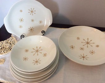 Royal China " Star Glow "ironstone lot of 8 Mid Century pieces