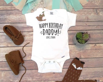 Happy Birthday Daddy Onesie®, Daddy Onesie, Birthday Gift for Husband, Dad Onesie, New Dad Gift, Happy Birthday Gift from Baby,I Love My Dad