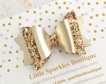 Christmas tree bow | Iridescent pink glitter bow