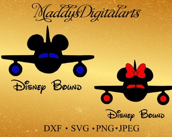 Disney Bound SVG File, Mickey Mouse Svg, Minnie Mouse EPS File, Mickey Plane Svg, Disney Trip SVG, Cricut, Silhouette Disney Dxf