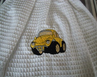 towel d personalized embroidered white bee nest