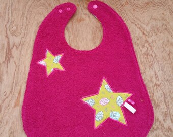 bavoir réversible motif étoiles