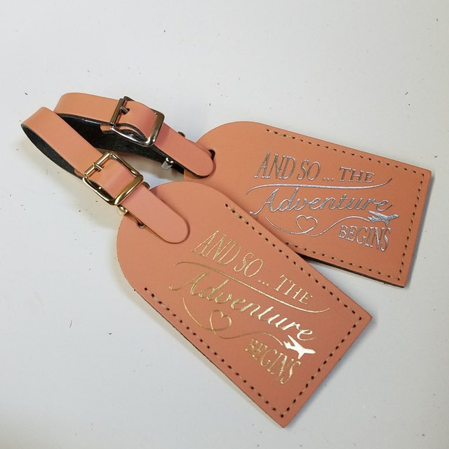 Custom Luggage Tag Wedding Favors Made in the USA by CurrysLeather