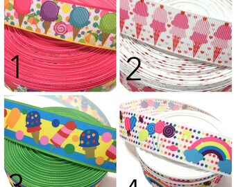 Ice Cream Birthday Ribbon, Ice Cream Party Ribbon, Ice cream cone Ribbon by the Yard,Ice Cream Ribbon, Sweet Treat Ribbon, Popsicle Ribbon