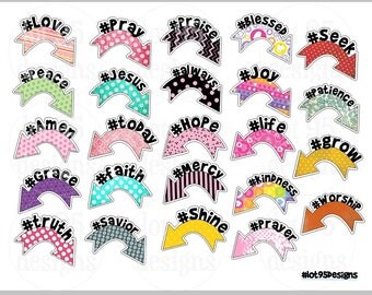 Printable Mix and Match Set 1 "ARROW #1" Stickers. **8.5x11 sheet** Great for Bibles, Journals, Planners or the "Praise & Pray" Journal.