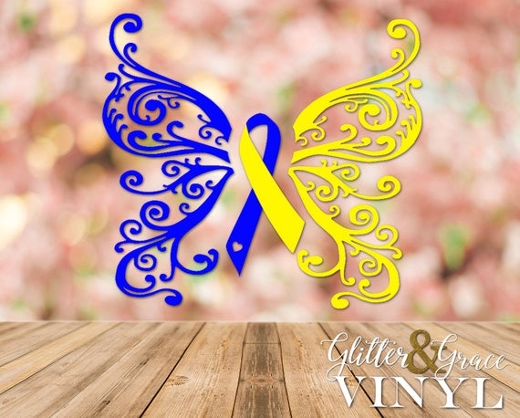 Download Down Syndrome Butterfly Ribbon Decal Down Syndrome Awareness
