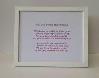 Bridesmaid poem | Etsy