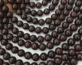 1Full Strand Red Garnet Round Beads, 6mm 8mm Wholesale Gemstone Beads For Jewelry Making
